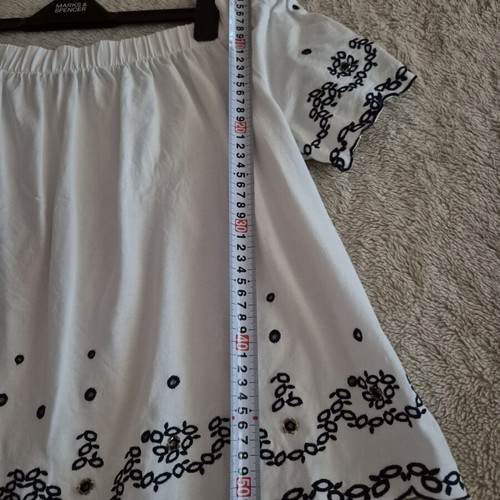 Off Shoulder Top Marks & Spencer like new, cotton with black embroidery