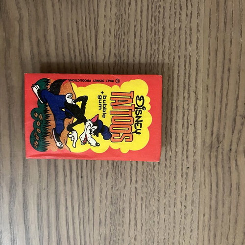 Dandy Disney bubble gum wrapper with two tattoo stickers like new