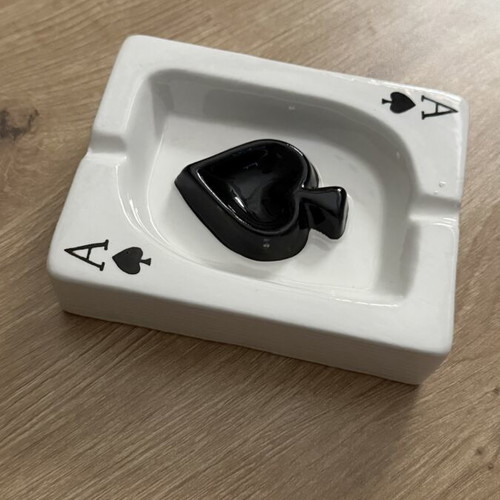 Ace of Spades Handmade Clay Ashtray