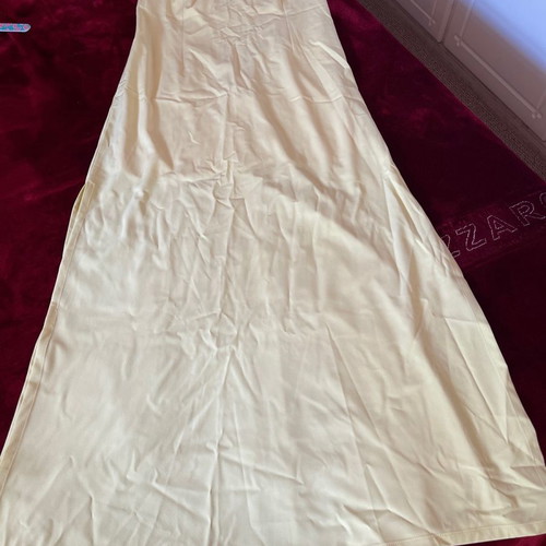 Women's long crepe dress bimba yellow size Medium new