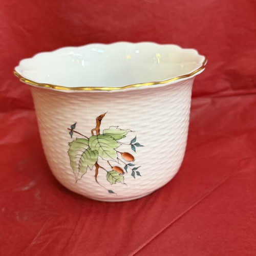 Herend Gaspo flowerpot like new, 13 cm diameter, 9.5 cm height
