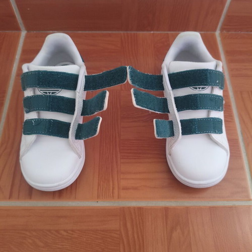 Adidas Stan Smith CF I Kids Sneakers Size 27 Like New White Green