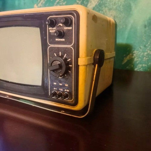 Euromatic 405D vintage portable black and white television used