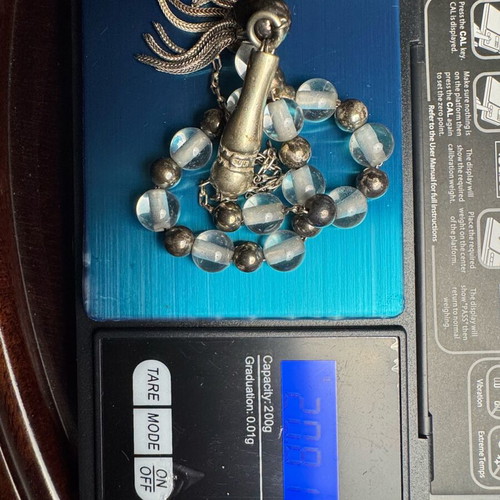Silver Komboloi 925 with Quartz Crystal beads like new