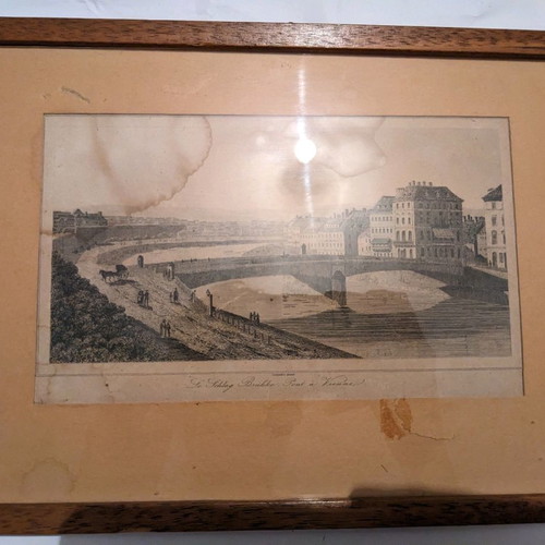 Engraving used "Le Schlag Brukke Pont a Vienne" with frame