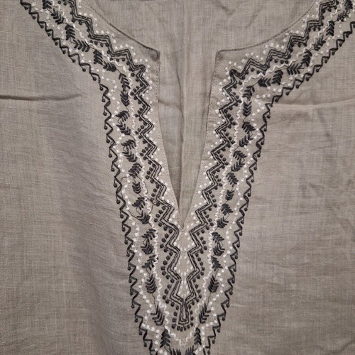 Zara Woman Beige Linen Tunic Kaftan Size M Like New