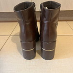 Luigi brown ankle boots used with zipper and gold detail, size 38