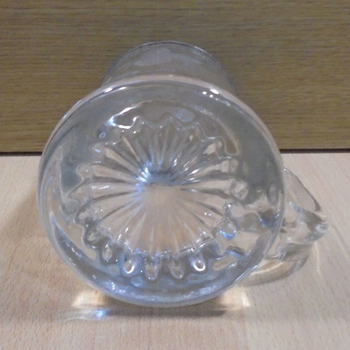 Fischer beer old rare promotional glass mug with metal lid used