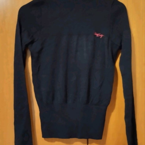Miss sixty black knitted wrap blouse M new