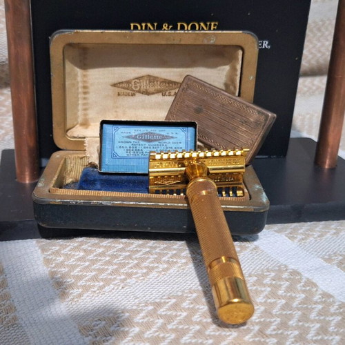Gillette New Bostonian Long Comb DE Vintage Razor used, circa 1930