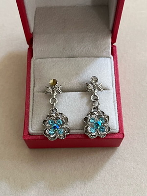 Earrings new, blue and silver
