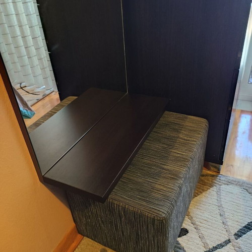 Mirror 150x55 with shelf and stool like new