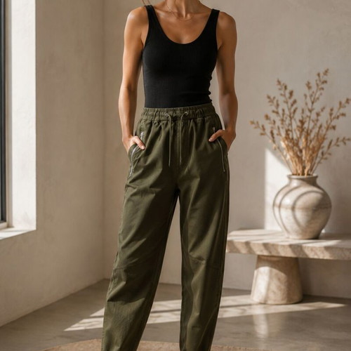 Zara women's khaki jogger pants Small new with tags