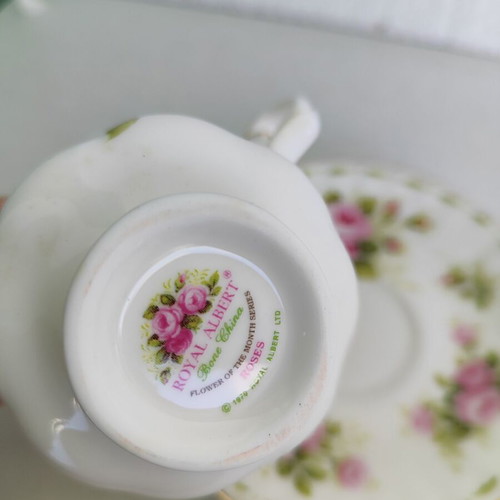 Royal Albert June Roses Coffee Cup and Saucer Fine Bone China New