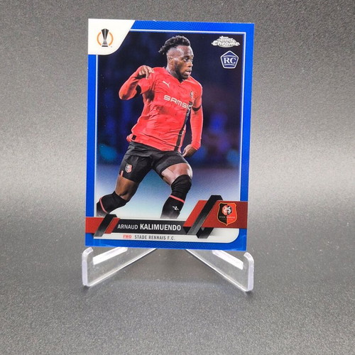 2022 Topps Chrome UEFA Clubs Blue Refractor /150 Arnaud Kalimuendo Rookie RC Stade Rennais