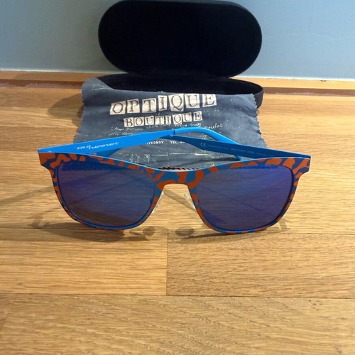 Italia Independent unisex mirror sunglasses like new, blue and orange
