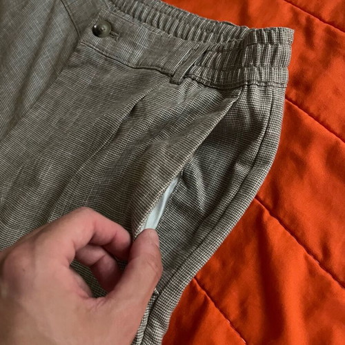 Zara Micro-Check Patterned Chino Pants, Size M