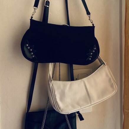 Shoulder bags set of 5, leather and suede