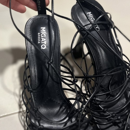 Migato black strappy platform sandals size 39