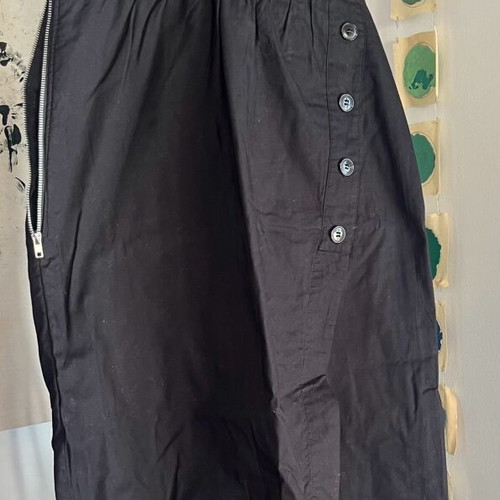 Edited black cotton dress with crisscross open back used, size S