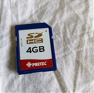Κάρτα μνήμης. 4GB Class 4 SDHC Memory Card.