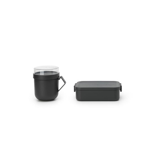 Brabantia Make&Take lunch set 2 pieces dark grey new