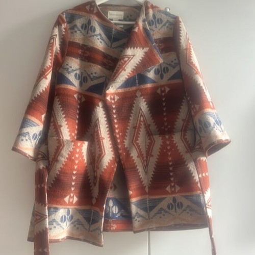 Monsoon coat size 42 like new, wool with color combination