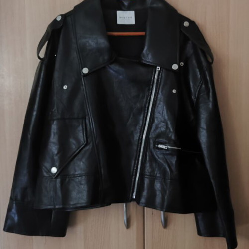Jacket Δερματίνη Μαύρο oversized biker καινούργιο