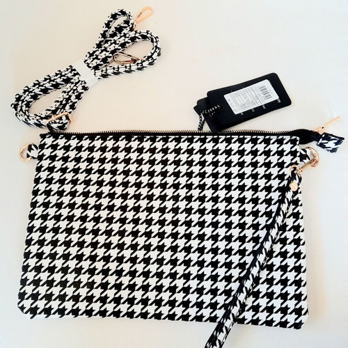 Vintage crossbody bag black white checkered Ash new, pattent leather