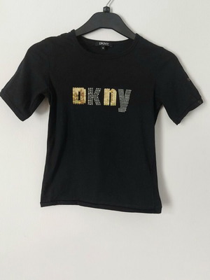 DKNY Kids Black T-shirt 10 years with sequins, like new