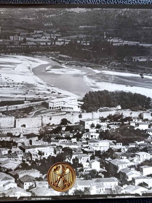 Arta aerial photograph used, 1950s, 46.5 x 24 cm