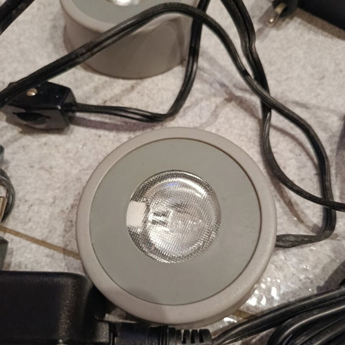IKEA Kubbo vintage circular spot light set of 2, grey