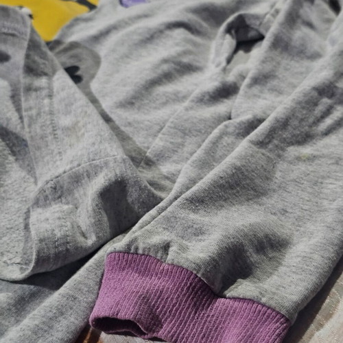 Minions girls' winter pajamas used, size 11-12, gray and purple