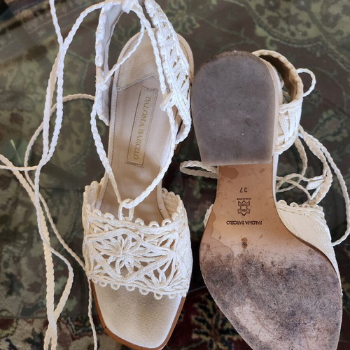 Paloma Barceló Boho Chic Sandals like new, size 37, white