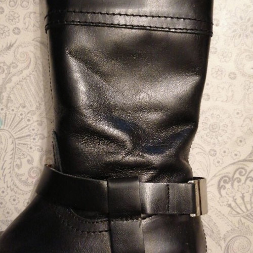 Zara girls' boots used, black leather, size 28