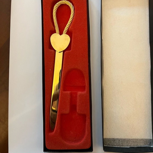 Gold-plated brass letter opener new
