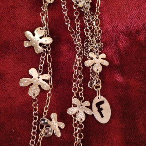 Folli Follie jewelry set rose gold with flower motifs and crystals like new