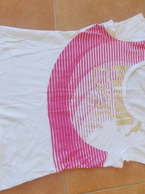Puma t-shirt used, size M, white and pink