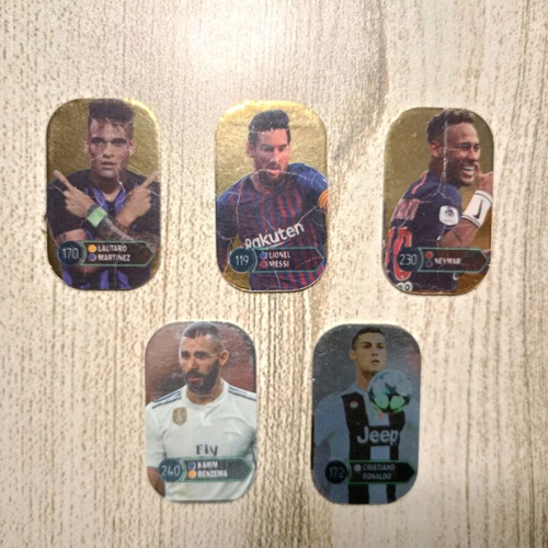 All Stars Europe 2018-19 football tags used, pack of 5 with gold and silver