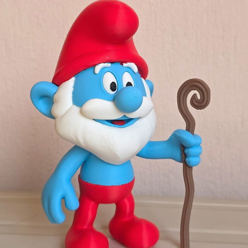 Papa Smurf 3D print figure, 18 cm, plastic PLA