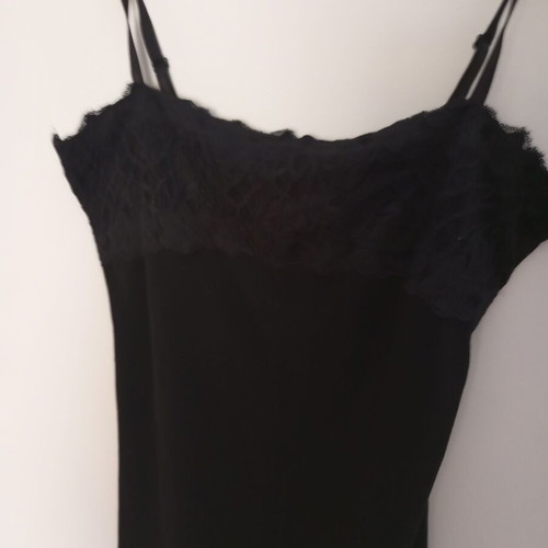 Women's black lingerie top with adjustable straps