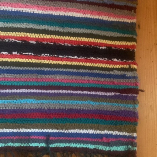 Handmade rag rug new 4.00x0.80 on loom