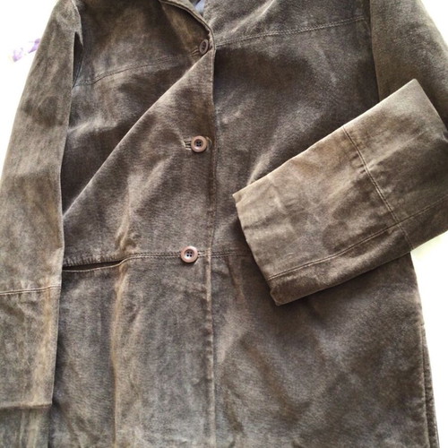 Suede jacket medium brown used, size M