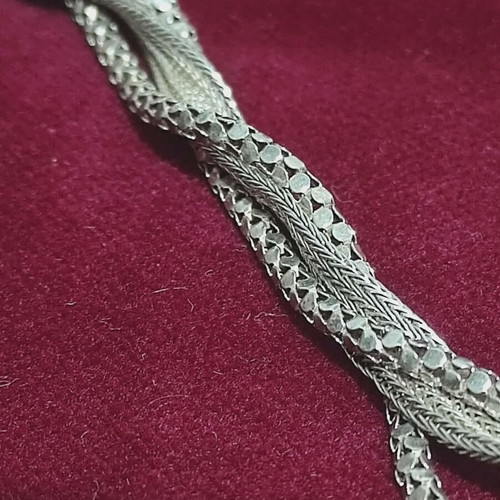 Silver necklace 925 vintage like new, braided style 82 cm