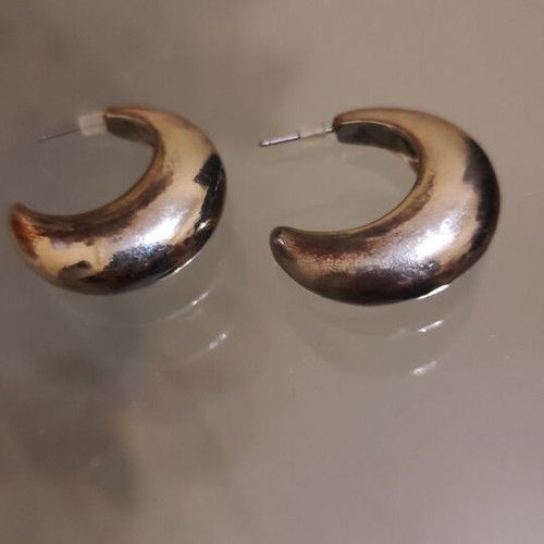 Silver hoop earrings used