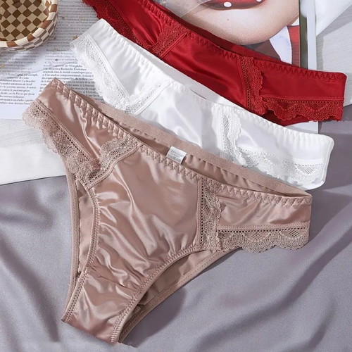 Women's satin slip underwear new, pack of 3 pieces XL