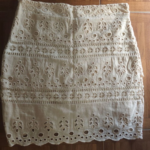 H&M cotton skirt with linen, beige, size L 40 12