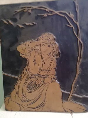 Plaster painting used, handmade from 1967