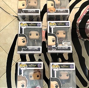 HAWKEYE DISNEY+ TV SERIES POP FUNKO SET OF 6 NEW MIB KATE BISHOP PIZZA DOG MAYA LOPEZ MINT exclusives and special editions