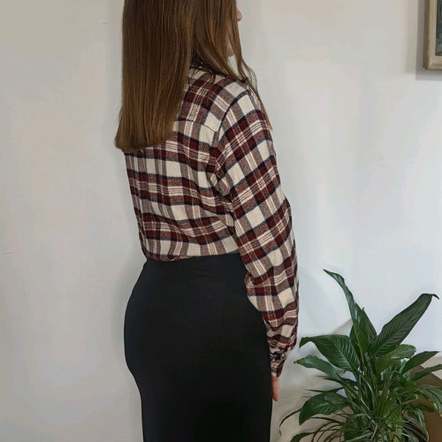 Levi's women's long sleeve shirt, white and red plaid